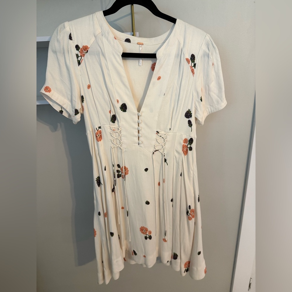 Free People Cream Floral Midi Dress